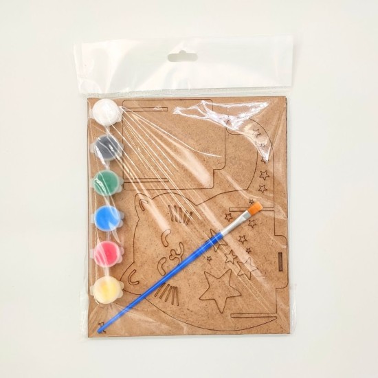 Ahşap Kalemlik Boyama Seti — Kedi Figürlü