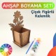 Ahşap Kalemlik Boyama Seti — Çiçek Figürlü