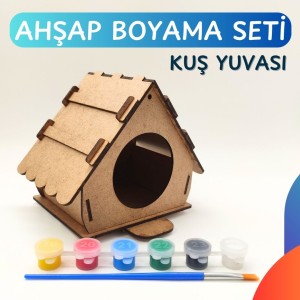 Ahşap Kuş Yuvası Boyama Seti