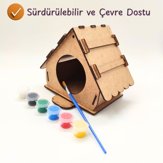 Ahşap Kuş Yuvası Boyama Seti