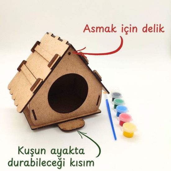 Ahşap Kuş Yuvası Boyama Seti
