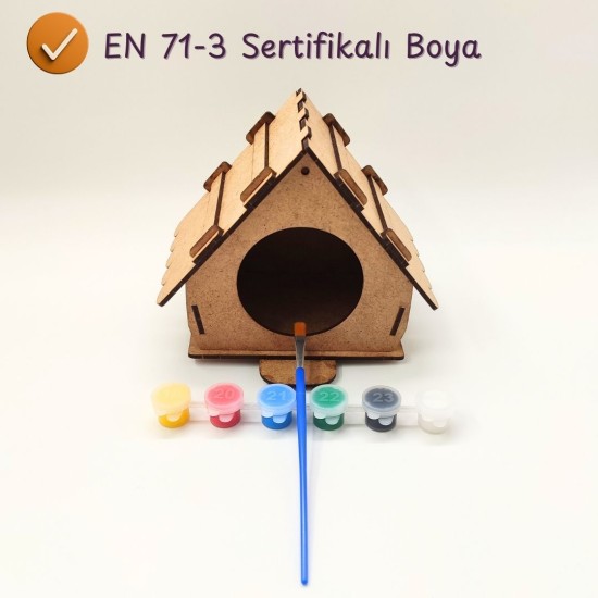 Ahşap Kuş Yuvası Boyama Seti