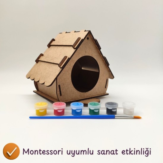 Ahşap Kuş Yuvası Boyama Seti