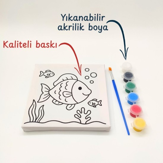 Tuval Boyama Seti — Balık Figürlü