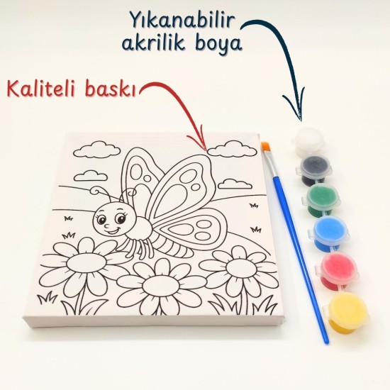 Tuval Boyama Seti — Kelebek Figürlü Tuval Boyama Seti — Kelebek Figürlü