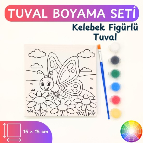 Tuval Boyama Seti — Kelebek Figürlü Tuval Boyama Seti — Kelebek Figürlü
