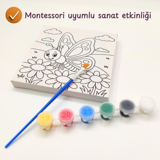 Tuval Boyama Seti — Kelebek Figürlü Tuval Boyama Seti — Kelebek Figürlü