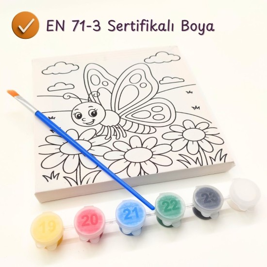 Tuval Boyama Seti — Kelebek Figürlü Tuval Boyama Seti — Kelebek Figürlü