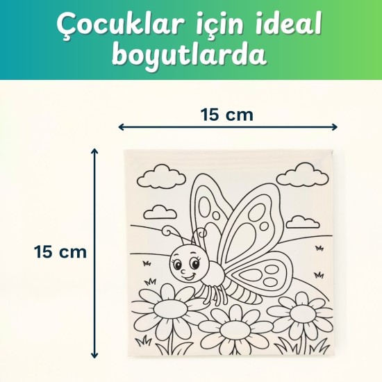 Tuval Boyama Seti — Kelebek Figürlü Tuval Boyama Seti — Kelebek Figürlü