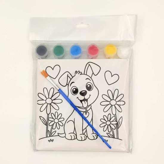 Tuval Boyama Seti — Köpek Figürlü