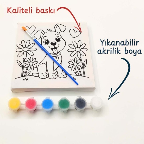 Tuval Boyama Seti — Köpek Figürlü