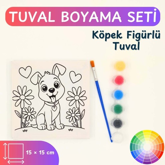 Tuval Boyama Seti — Köpek Figürlü