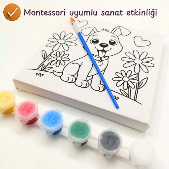 Tuval Boyama Seti — Köpek Figürlü