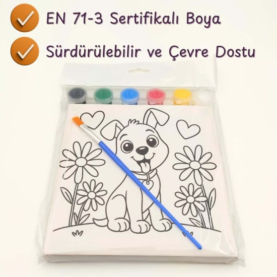 Tuval Boyama Seti — Köpek Figürlü