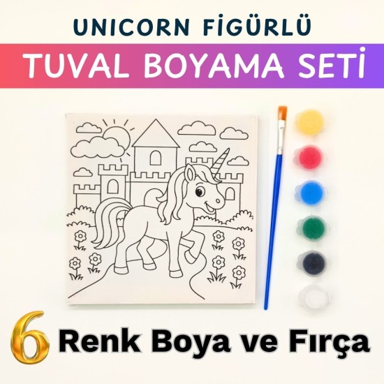Tuval Boyama Seti — Unicorn Figürlü