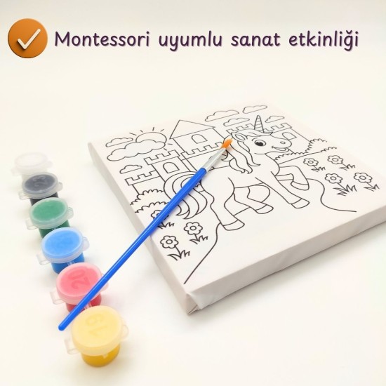 Tuval Boyama Seti — Unicorn Figürlü