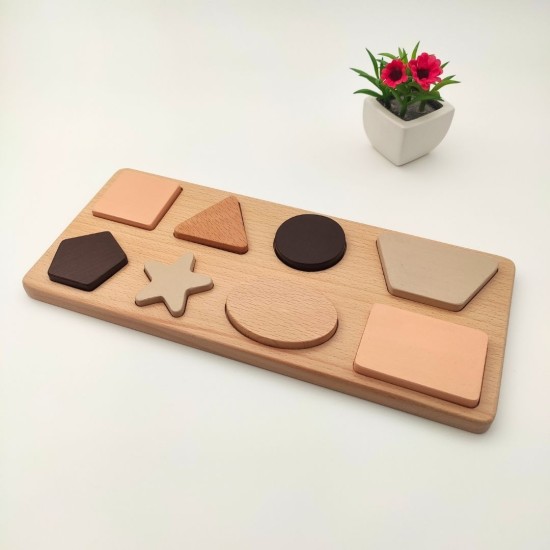 Montessori Geometrik Şekiller Bultak Yapboz