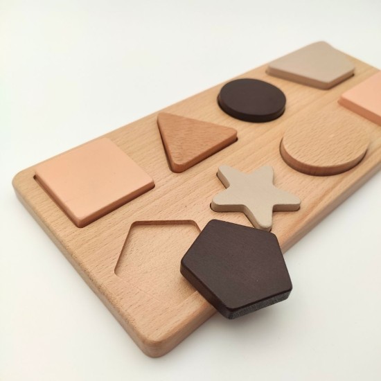 Montessori Geometrik Şekiller Bultak Yapboz