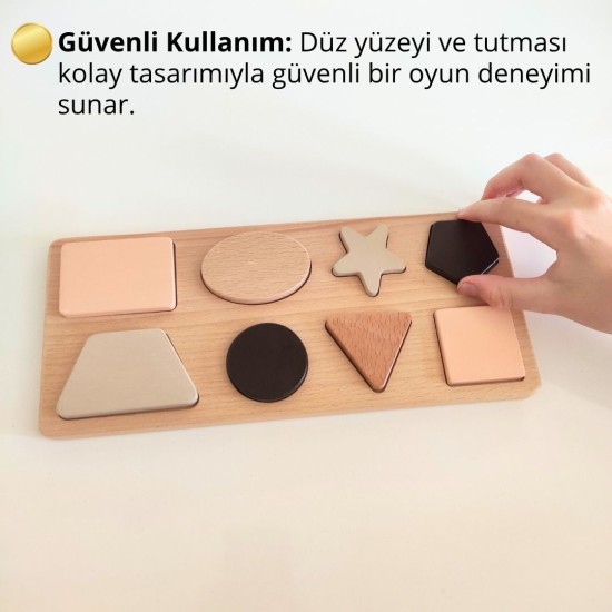 Montessori Geometrik Şekiller Bultak Yapboz