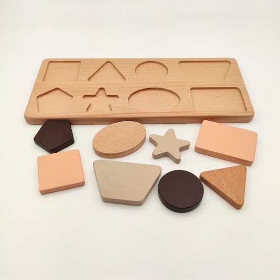 Montessori Geometrik Şekiller Bultak Yapboz