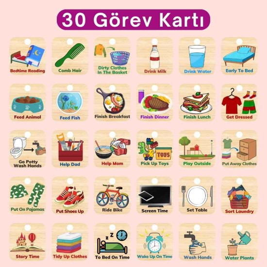Montessori Günlük Görev Tablosu - SET 1 Montessori Günlük Görev Tablosu - SET 1