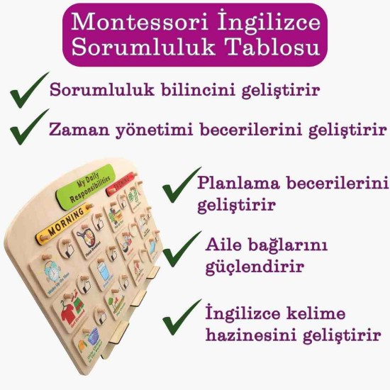 Montessori Günlük Görev Tablosu - SET 1 Montessori Günlük Görev Tablosu - SET 1