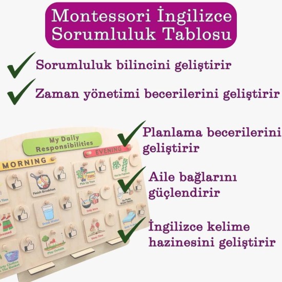 Montessori Günlük Görev Tablosu - SET 2 Montessori Günlük Görev Tablosu - SET 2