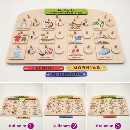 Montessori Günlük Görev Tablosu - SET 3